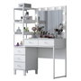Hanah Home Mesa de Maquillaje Blanca con 10 Focos